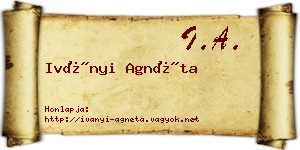 Iványi Agnéta névjegykártya